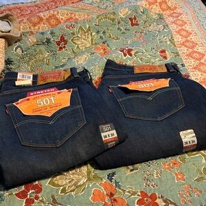 Levi's 501 Straight Leg Jeans in Dark Blue